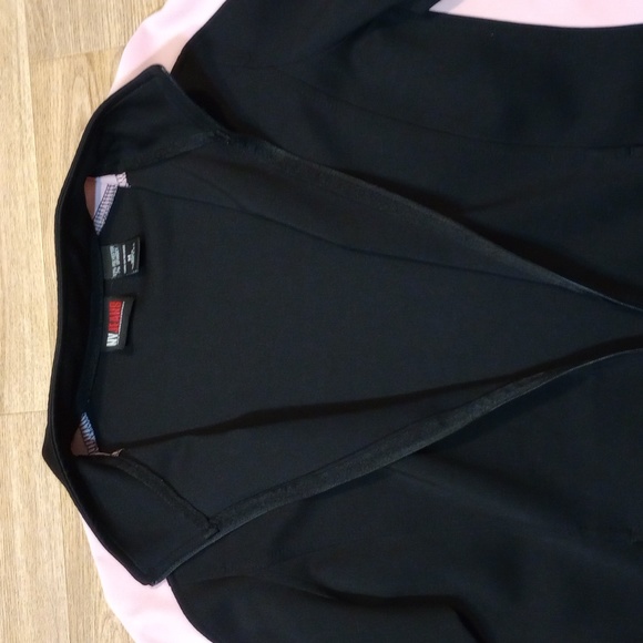 NY Jeans Track Jacket Womens Medium Athletic Pink Black Full Zip Sweatshirt - Picture 4 of 7